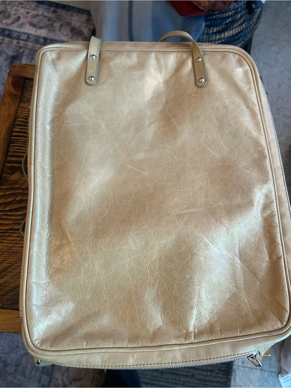 Escada Sport Yellow Leather Labtop tote.